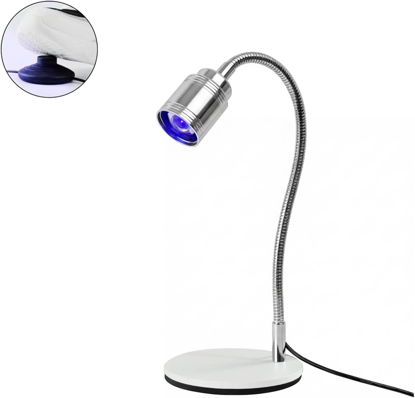 Professional Hands-Free UV LED Nail Lamp with Foot Pedal Switch, 360° Flexible Gooseneck Flash Cure Light for Nail Extensions & 3D Nail Art, USB Powered