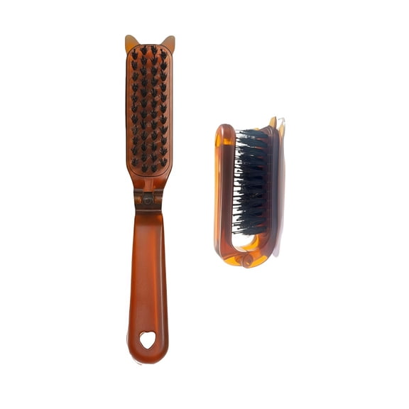 Professional Head Styling Pig Mane Massage Portable Folding Comb Curling Comb