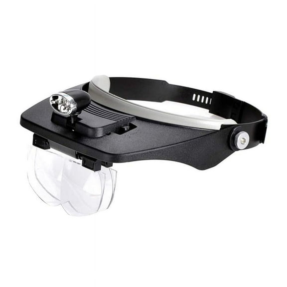 Professional Headband Magnifier with LED Lamp 4 Lenses, Headset Magnifying Glasses for Reading Sewing