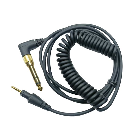 Professional Headphone Cable Cord with Coiled Spring for Headphones Stable Signals Soft Earphone Wire