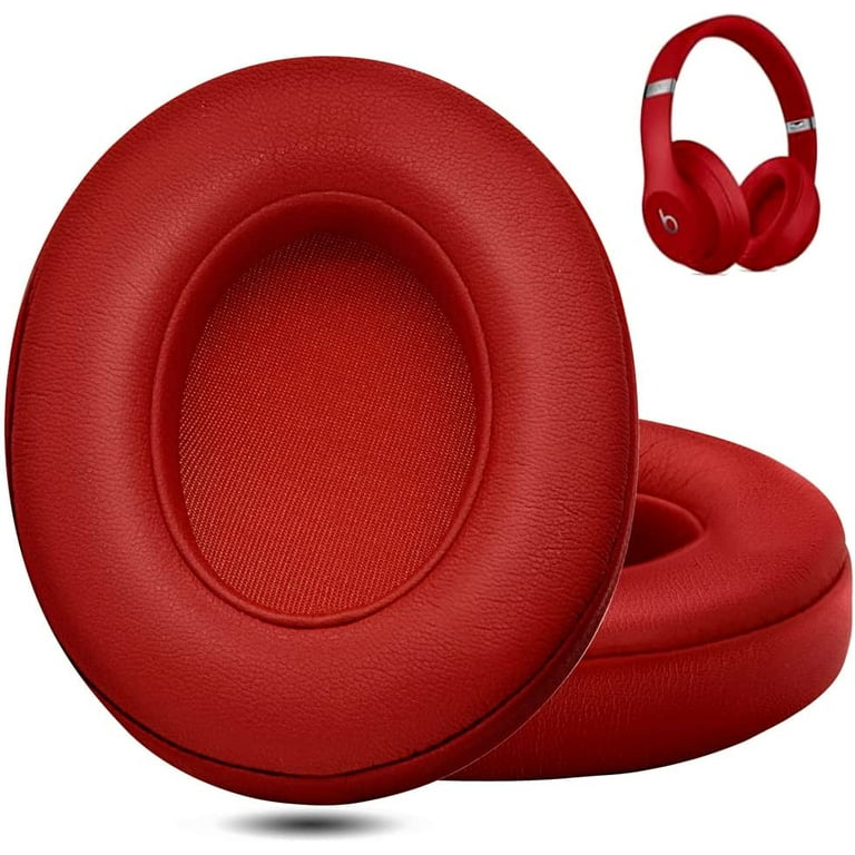Professional Headphone Replacement Ear Pads for Beats Studio 2 3 B0501 B0500 Wired Wireless Does NOT Fit Beats Solo Enhanced Foam Luxurious PU Leather Red Red Walmart