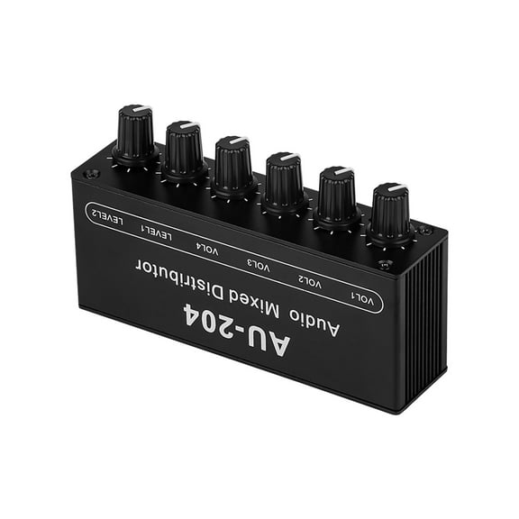 Professional Headphones Amplifier Audio Mixer Board With Case, Interface 4 Channel, 3.5mm Input and Output, Op AMP NJM4556A