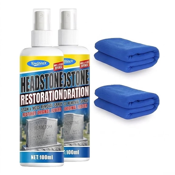 Professional Headstone Restoration & Cleaning Spray  Efficient Tombstone Stain Remover for Memorial Monuments(RL 2 Pcs)