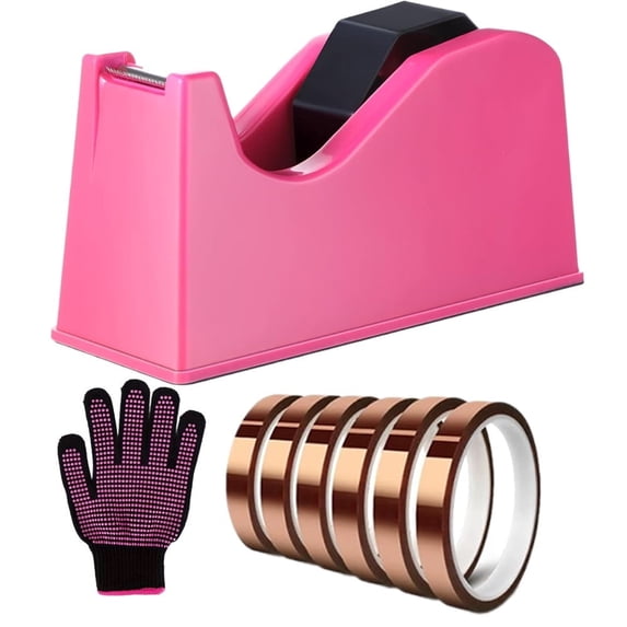 Professional Heat Transfer Tape Set, Includes Dispenser, 6 Thermal Tape Rolls & Heat Resistant Glove for Sublimation & Crafts