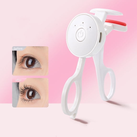Professional Heated Eyelash Curler,3 Adjustable Heating Lash Curler for Lasting Makeup Effects,Fast Heat Up Natural C-Shaped Curling For 24-Hours,Portable and Rechargeable Design for Women
