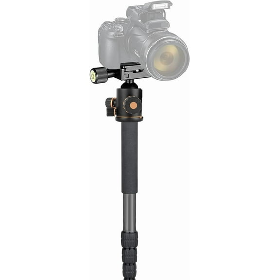 Professiona Heavy-Duty Carbon Fiber 70" Monopod/Unipod (Dual Optional Head) for Sony SAL-55200-2 55-200mm f/4-5.6 DT AF