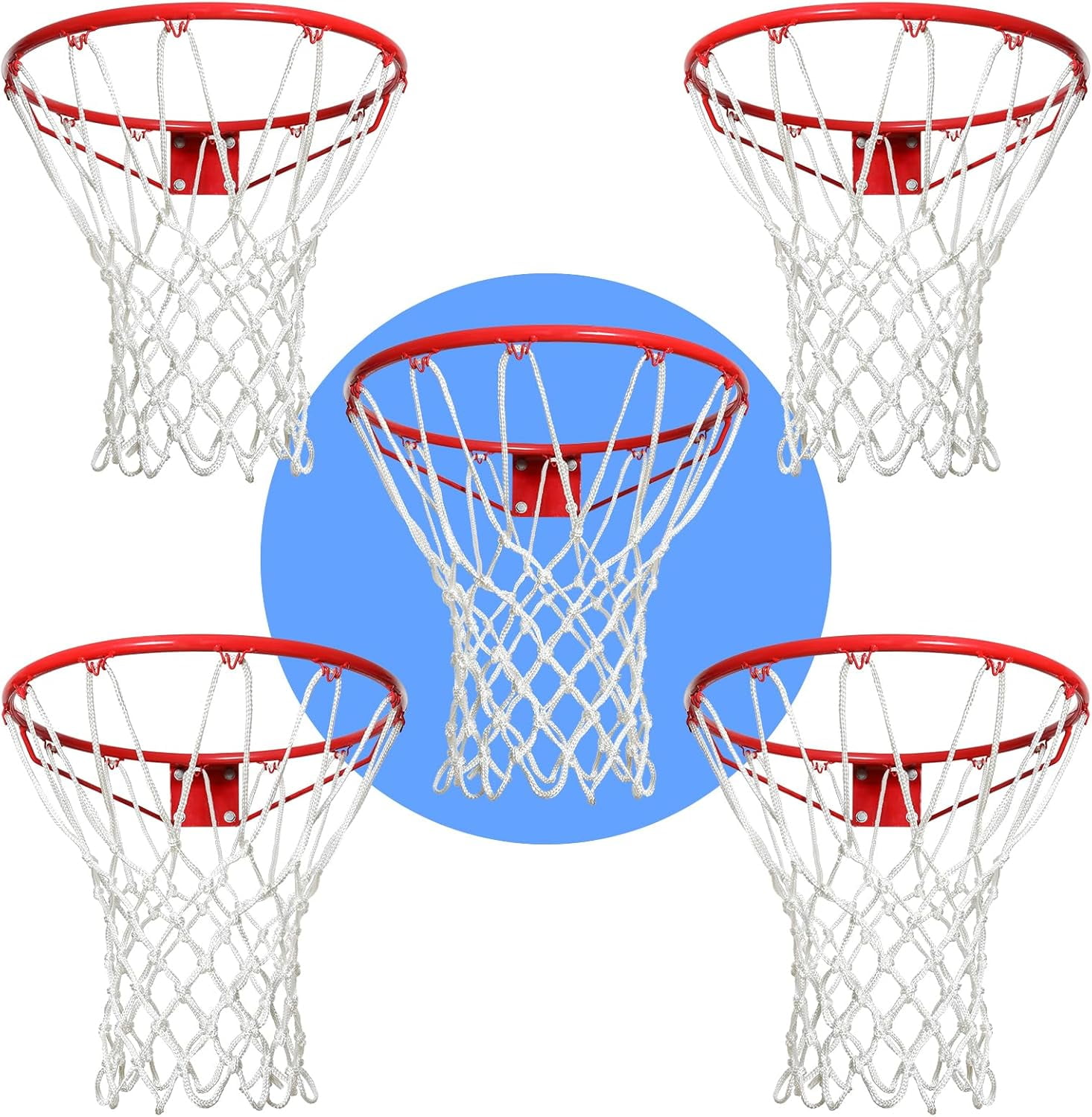 Professional Heavy Duty Basketball Net Replacement, 7.16 oz, 12 Loops, All Weather Anti-Whip, for Outdoor Standard Basketball Hoops