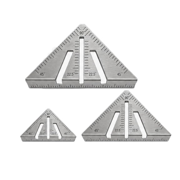Semboh 3pcs Professional Heavy Duty Metalworking Miter Square, Laser Marked 22.5, 45, 90 Angles, Precision Metal Ruler for Woodworking, Carpentry, Welding & Fabrication (5+8+10)