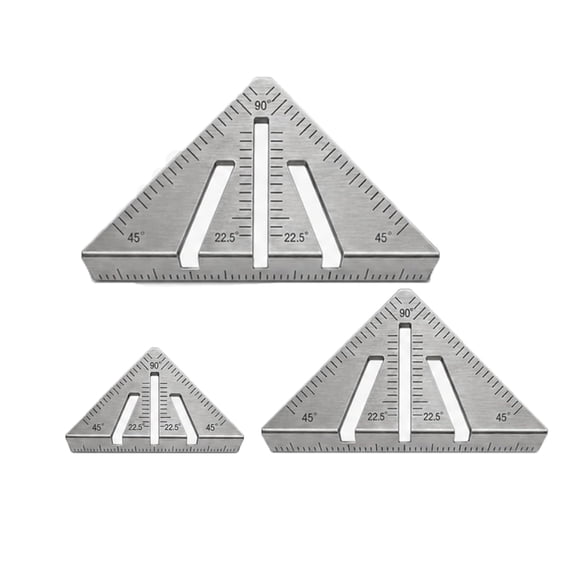 Semboh 3pcs Professional Heavy Duty Metalworking Miter Square, Laser Marked 22.5, 45, 90 Angles, Precision Metal Ruler for Woodworking, Carpentry, Welding & Fabrication (5+8+10)