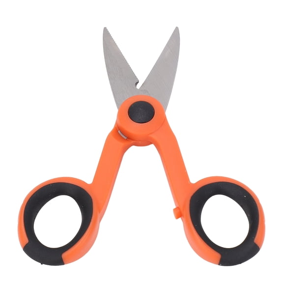 Professional Heavy Duty Stainless Steel Electrician Scissors Fiber Optic Cable Cutter, Ergonomic Comfortable Non Slip Grip Utility Shears (7.8 in / 20 cm)