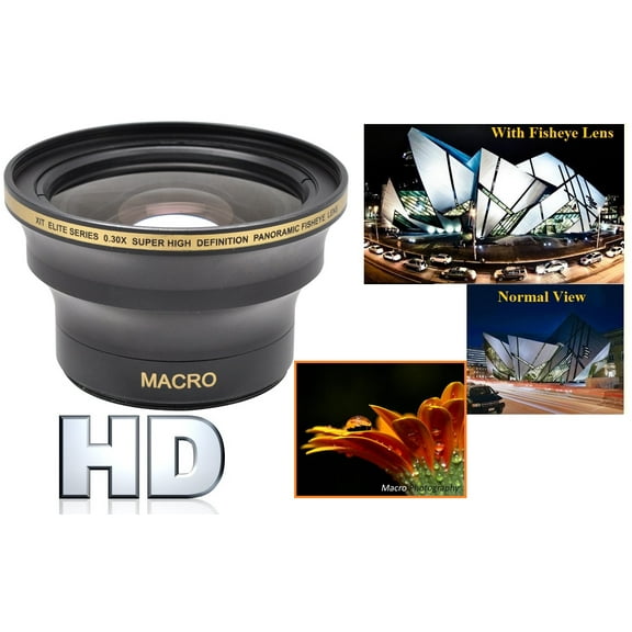 Professional Hi Definition MK III Fisheye Lens for Canon EOS Rebel SL3 (58mm Compatible)