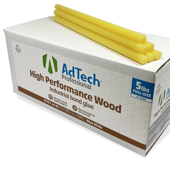 Professional High Performance Wood High Temp Industrial Bond Hot Glue Sticks 10" Amber