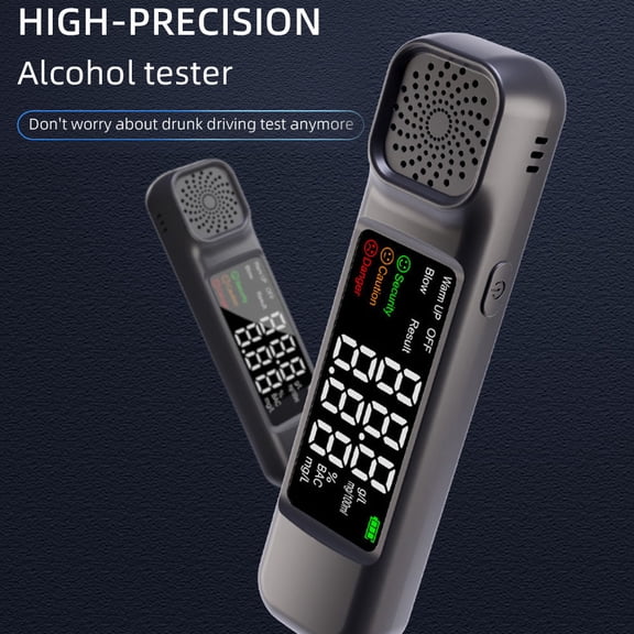 Professional High-Precise Alcohol Detector - Non-Contact Digital Breathalyzer Blow Tester, Rapid 10s Response, Clear LED Display, Portable Pocket Size Device (4.13 in / 10.5 cm)