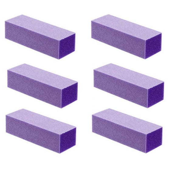Professional High Quality Acrylic Nails Manicure Pedicure Buffing Buffer Block - Purple 6ct