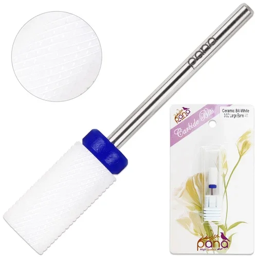 Professional High Quality Ceramic White Large Barrel Bit Nail Drill Medium Grit