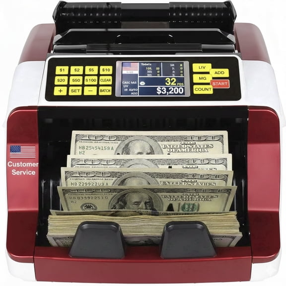 Professional High-Speed Digital Bill Counter with UV/MG Counterfeit Detection