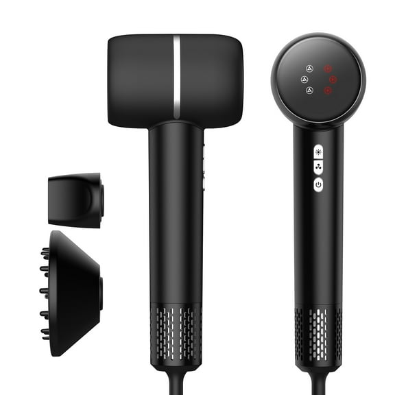 Professional High-Speed Hair Dryer with 110,000 RPM Brushless Motor, Ionic Blow Dryer for Fast Drying and Frizz Control, Includes 3 Magnetic Styling Attachments