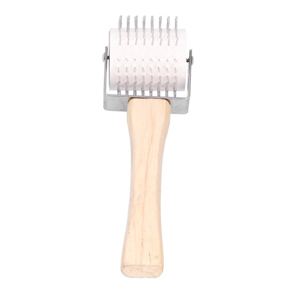 Professional Honey Uncapping Roller Stainless Steel Needle Beekeeping Extractor Tool with Ergonomic Wood Handle, Essential Bee Hive Accessory (24x7x7 cm / 9.4x2.8x2.8 in)