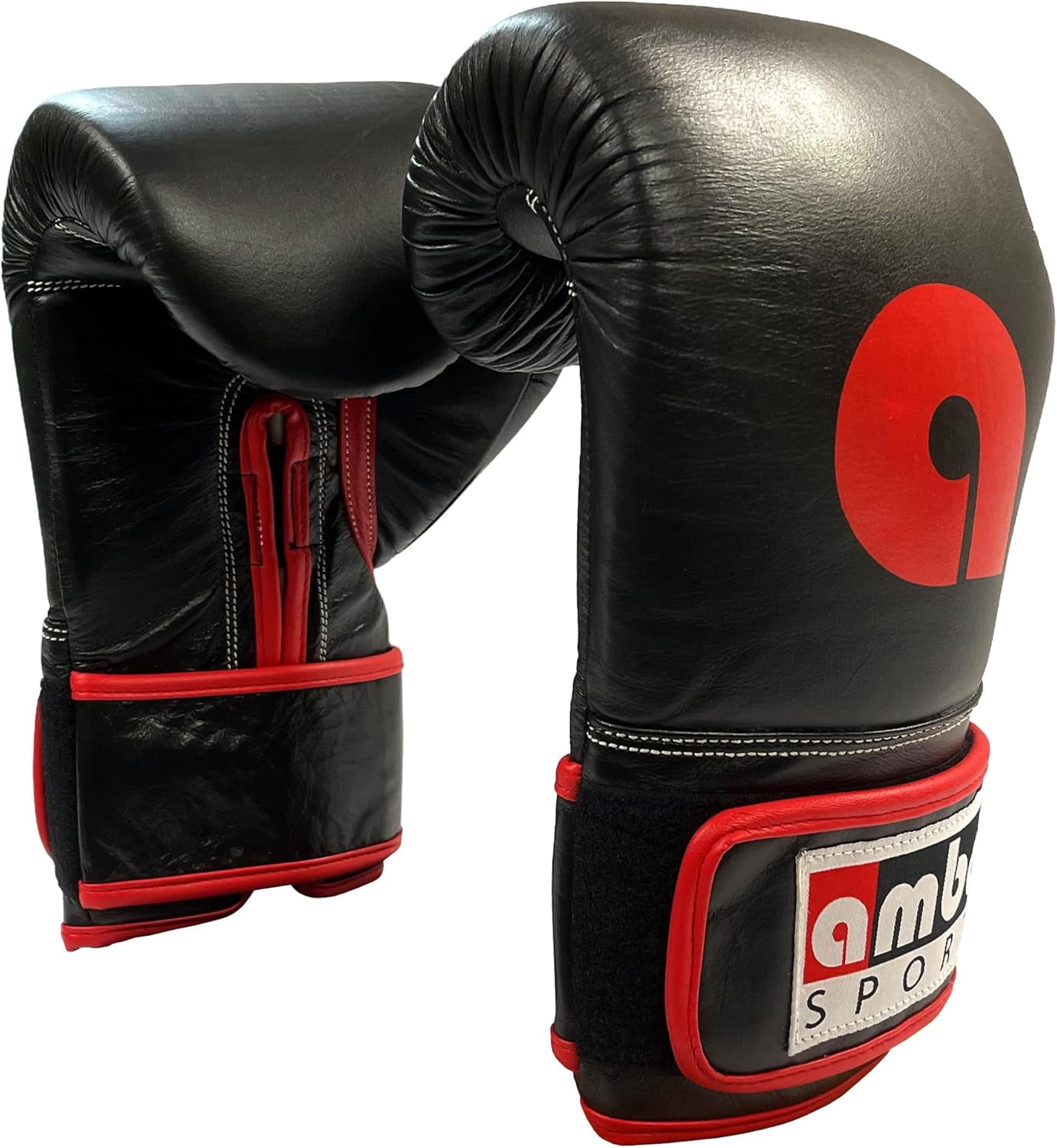 Professional Hook and Loop Leather Training Boxing Gloves, Durable Top-Grain Leather, Multi-Layered Foam, Pre-Curved Design, Ideal for Boxing, Kickboxing, Muay Thai, Sparring, 18oz