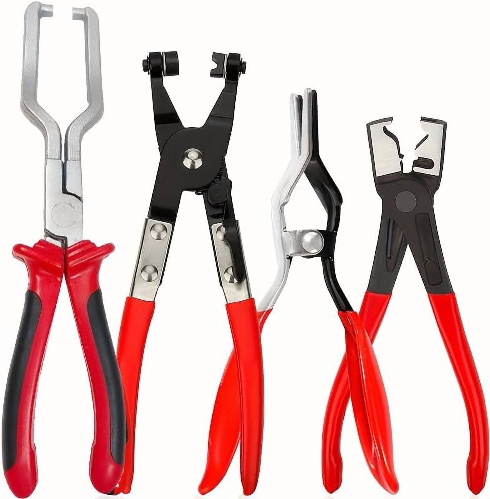 Professional Hose Clamp Kit 6Pcs, Fuel Line Pliers Set, Includes Disconnecting Pliers, Crimping Plier, Cutting Plier, And Wire Strippers for Tackle Wiring, Electrical Repairs, Auto Maintenance (4)