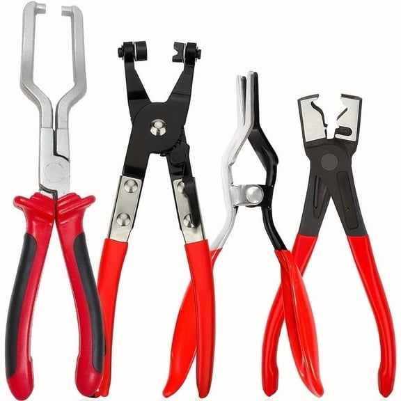 Professional Hose Clamp Kit 6Pcs, Fuel Line Pliers Set, Includes Disconnecting Pliers, Crimping Plier, Cutting Plier, And Wire Strippers for Tackle Wiring, Electrical Repairs, Auto Maintenance (4)