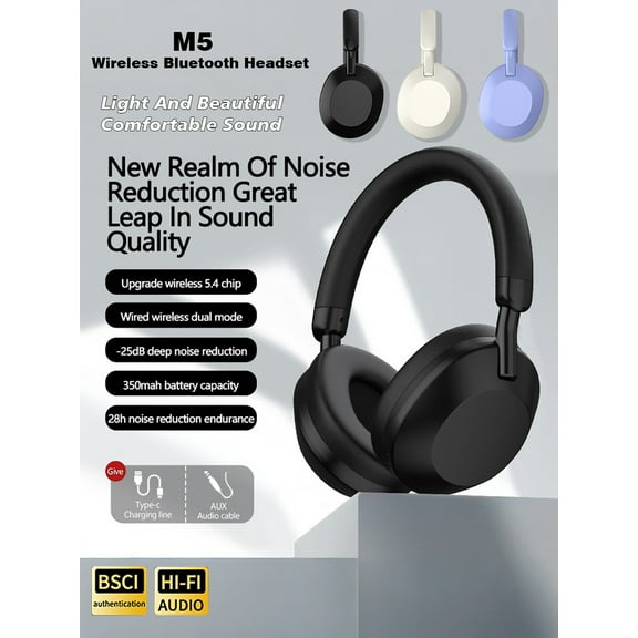 Professional Hybrid ANC Headphones, 35H Playtime, Hi-Fi Spatial Audio, Ultra-Low Latency Game Mode, for Phone/PC/Gaming
