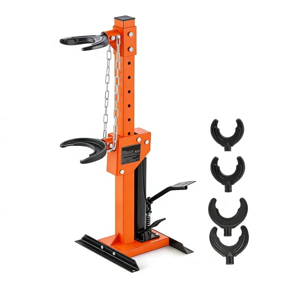 Professional Hydraulic Coil Spring Compressor for Auto Suspension Repair – Heavy Duty Foot-Operated Strut Tool – Global Fit for Cars, SUVs, Trucks – Durable Construction – Orange