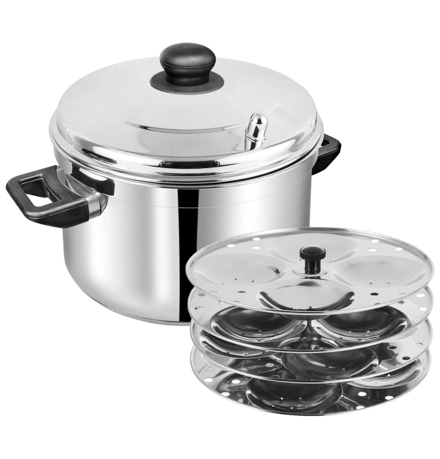 Edli Stand Professional Idli Stand – 4 Tier Stand – Makes up to 16 Idlis – Easy ...