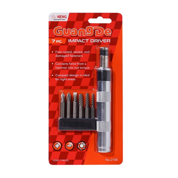 Professional Impacts Screwdriver Set For Efficient Removal Of Stubborn Screws In Confined Space Featuring Ergonomic Handle And Multiple Bit