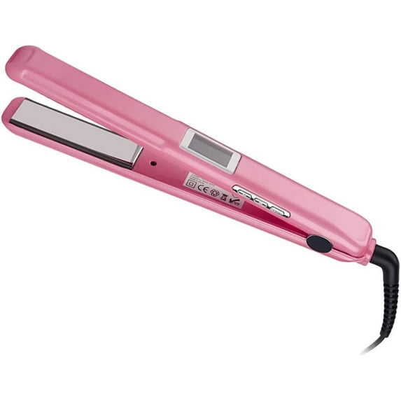 Professional Infrared Hair Straightener Styler Cold Iron, Recovers The Damaged Hair, Ultrasonic Infrared Hair Care Hair Styler with LCD Display (Pink)
