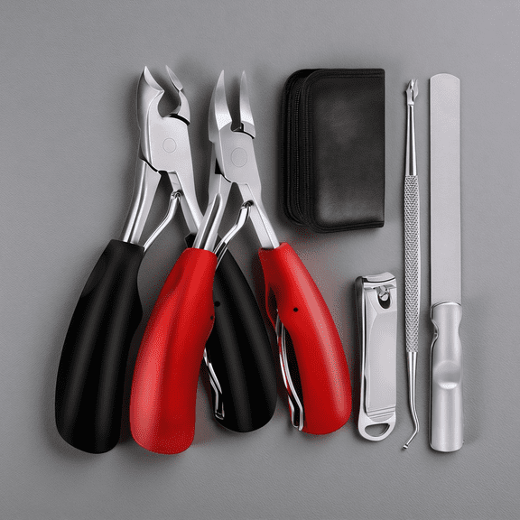 Professional Ingrown & Thick Toenail Clippers Set for Seniors, Men and Women - Heavy Duty 5pc Kit