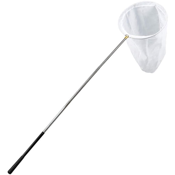 Professional Insect & Butterfly Net – 14" Ring, 26" Deep Bag, Telescopic Handle Extends to 73", Stainless Locking Collar