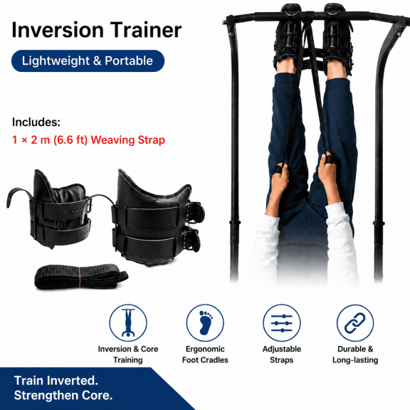Professional Inversion Boots for Gravity Decompression | Heavy-Duty Ankle Hooks for Back Pain Relief & Core Training | Ergonomic Padded Inversion Therapy Gear for Fitness Enthusiasts