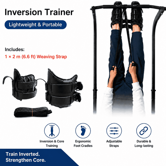 Professional Inversion Boots for Gravity Decompression | Heavy-Duty Ankle Hooks for Back Pain Relief & Core Training | Ergonomic Padded Inversion Therapy Gear for Fitness Enthusiasts