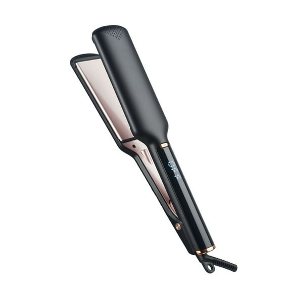 Professional Ionic Flat Iron for Curls and Straight Hair, Salon-Quality Styler with Wide Plates for a Frizz-Free, Shiny Finish, Dual Voltage for Travel,black