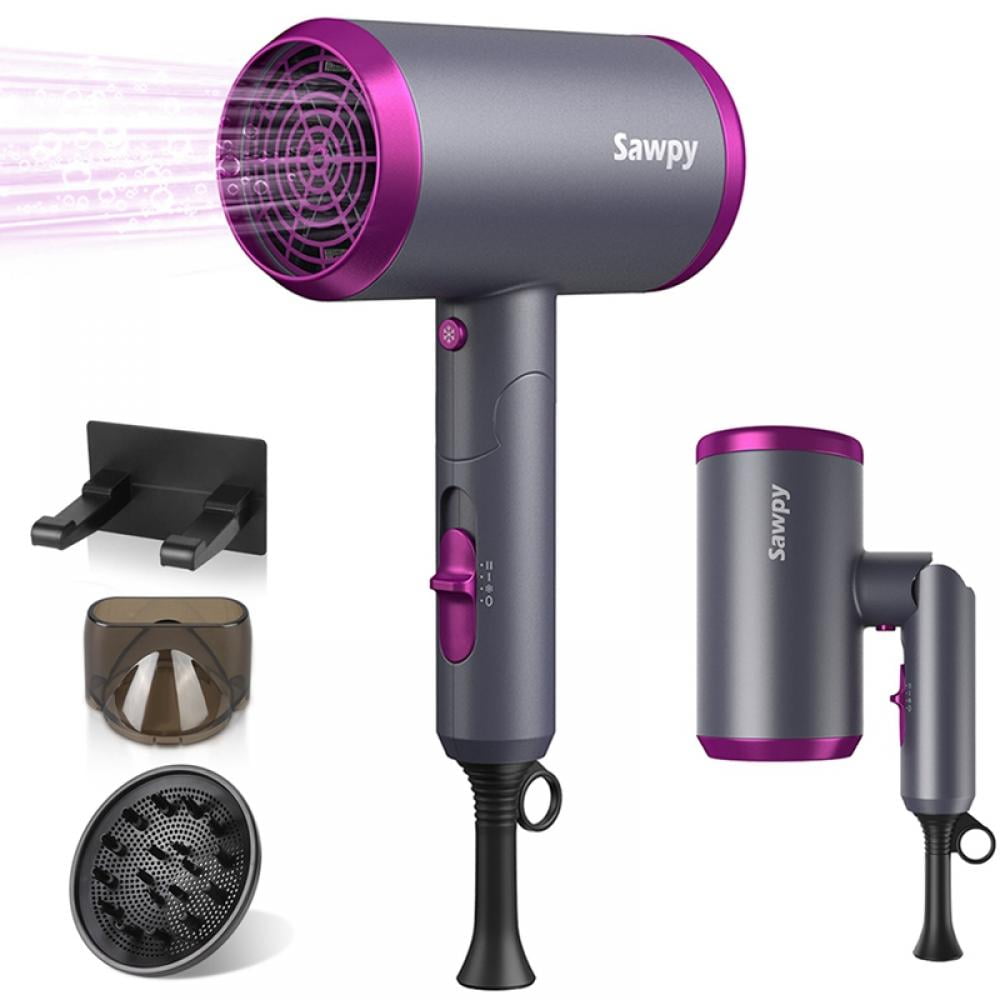 1800W Ionic Hair Dryer with Diffuser Low Noise Lightweight Ideal for Travel Gifts Walmart