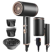 Obacre Professional 1800W Ionic Blow Dryer with Diffuser, Fast Drying Hair Dryer for Women with Frizz Control, Low Noise Design and Multiple Styling Attachments