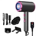 thumbnail image 1 of Professional Ionic Hair Dryer, Powerful 1600W Fast Drying Low Noise Blow Dryer with Concentrator Nozzle Diffuser Attachments for Home Salon Travel,ALCI Safety Plug, 1 of 8