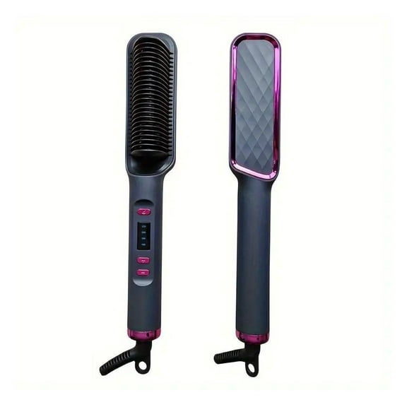 Professional Ionic Hair Straightening Brush - Fast Heating Ceramic Comb with Auto Lock & Shut-Off, Anti-Scald Design, 110V/220V Dual Voltage, Ergonomic Handle for Quick Styling - Ideal Gift for Women,