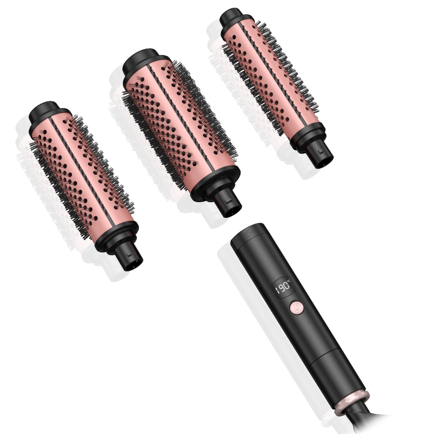 Round Comb Ceramic Professional Ionic Hot Brush, 2-in-1 Heated Round Styling Comb with ...