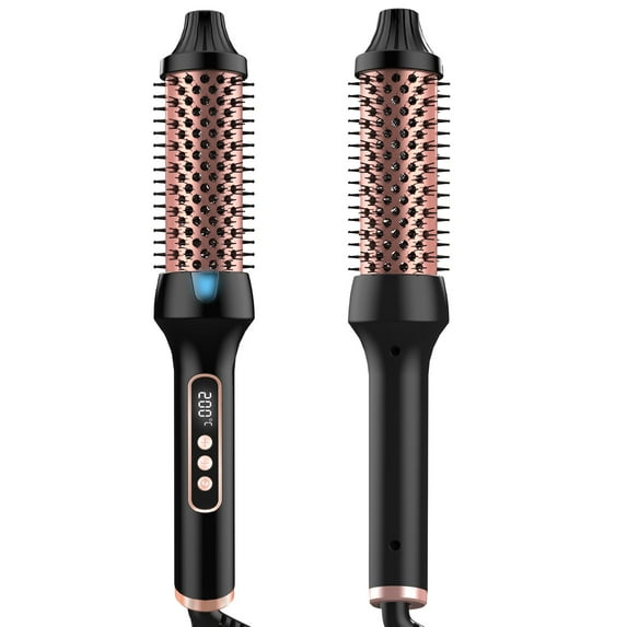 Professional Ionic Hot Brush, 2-in-1 Heated Round Styling Comb with Ceramic Titanium Barrel and Adjustable Temperature for Volumizing and Frizz-Free, Salon-Quality Results
