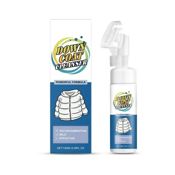 Professional Down Jacket Cleaner 100ml, Gentle Formula Effectively Removes Stains Protects Clothing Soft Fluffy, for Coats Vests Outerwear Laundry Care