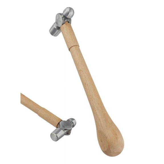 Professional Jewelry Making Hammer with Wooden Handle for Silversmith Goldsmith Jewelers, High Hardness Metal Head Suitable for Jewelry Goldsmithing and General Household Hammering Applications