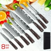 Professional Kitchen Chef Knife Set, High-Carbon Stainless Steel Chef Knife Set with Cover, 8 Piece Knifes set