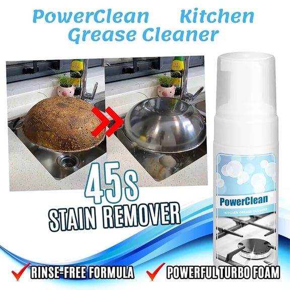 Professional Kitchen Cleaner Spray, New UpgradeGrease Cleaner Spray Power Clean,Multi-purpose Stain Removal Powerful Kitchen Grease Cleaner,Household Cleaner Polish Remove Stains for Pots,Pans 100ml