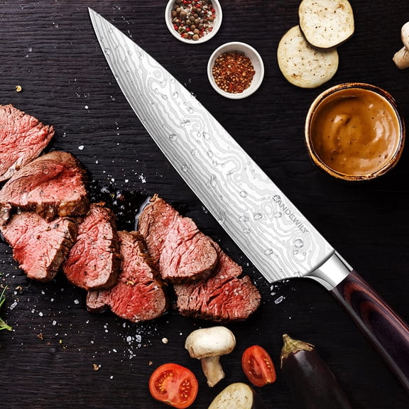 Professional Kitchen Knife Set, 5-Piece High Carbon German Stainless Steel Chef Knives with Sheaths, Ergonomic Pakkawood Handles, Ultra , Versatile for Home & Restaurant – Premium Gift Box