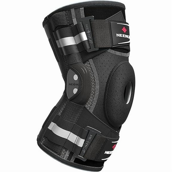 Professional Knee Brace for Knee Pain, Hinged Knee Support with Patented X-Strap Fixing System, Strong Stability for Pain Relief, Arthritis, Meniscus Tear, ACL, PCL, MCL, Runner, Sport, Workout