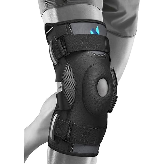 Professional Knee Brace for Knee Pain, Hinged Knee Support with Patented X-Straps Fiting System, Strong Stability for Joint Pain Relief, Arthritis, Meniscus Tear, ACL, PCL, MCL, Sports, Workout