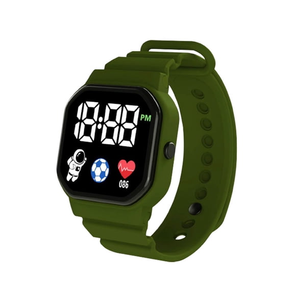 Professional LED Electronic Watch Featuring Double Reinforced Stitching | Featuring Advanced Features | Excellent For Hydration Alerts Green For Music Control Green