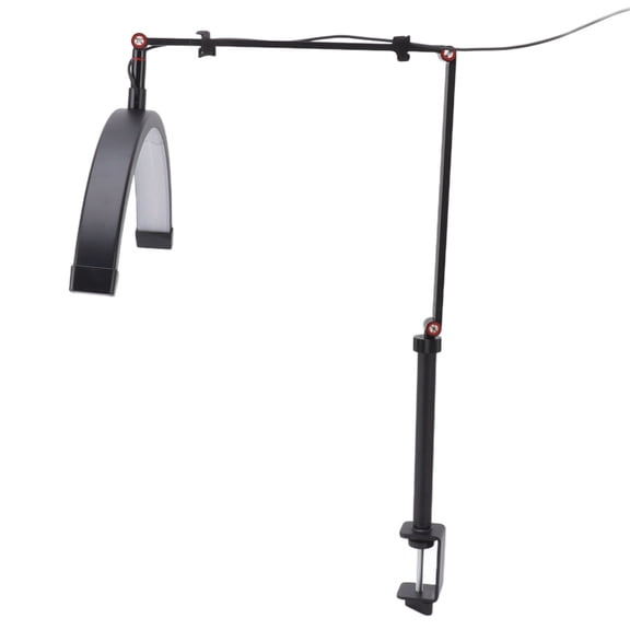 Professional LED Half Moon Lash Lamp - 20W Dimmable Beauty Light with Adjustable Height and Color Temperature for Eyelash Extensions, Makeup and Skincare Studio Lighting